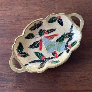 Christmas Brass trinket dish